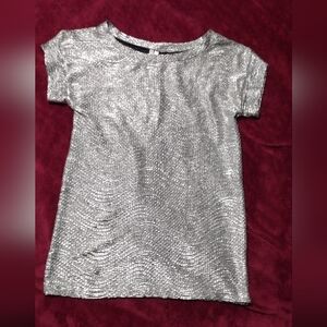 Shiny Silver Metallic Top